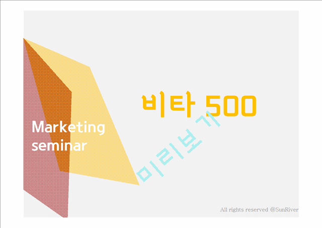 비타500 마케팅전략 분석과 비타500 새로운 마케팅전략 제안   (1 )